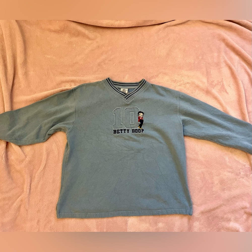 Betty Boop long sleeve blue sweater